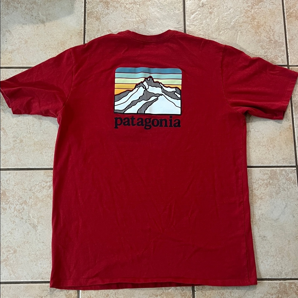 Patagonia Men's Classic Single Pocket Red Short Sleeve Tee,‎ Medium - Picture 2 of 8